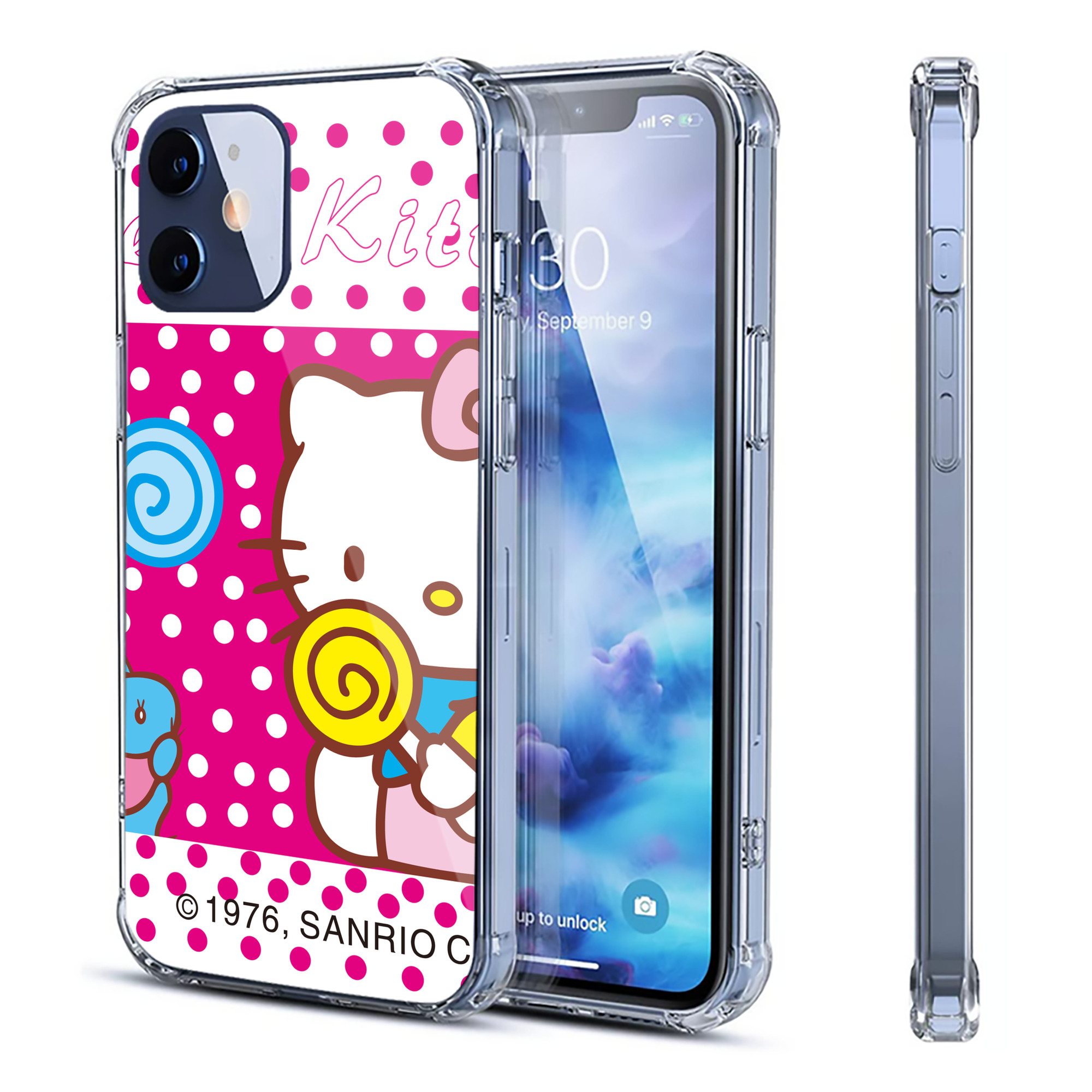 （画像用） Hello Kitty ハローキティ 【iPhone 12シリーズ対応】透明スマホケース（クリアソフトケース）